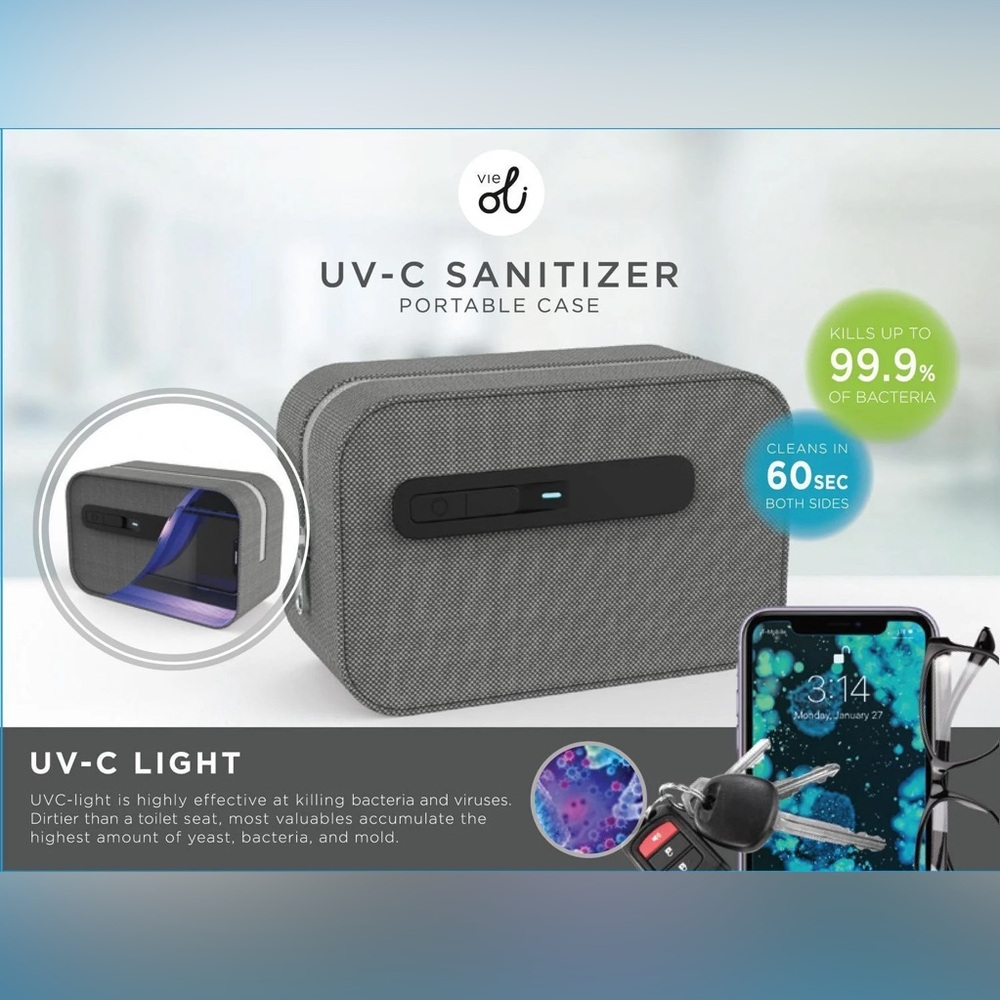 Vie Oli UVC Sanitizer Portable Case NWT